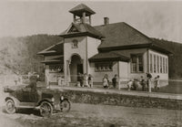 Minnehaha Springs School Poster Print showcasing a unique two-room design.