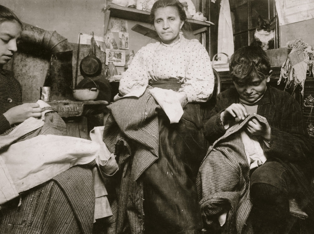 Immigrant family living in a New York tenement poster print.