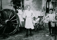 Girl with Heavy Load Poster Print on premium heavy stock paper.