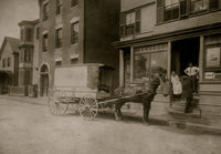 Home Work delivery wagon poster print showcasing vintage transportation in Somerville, Massachusetts.