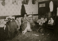 Mrs. Guadina's Struggle poster print depicting a mother in poverty working at home.