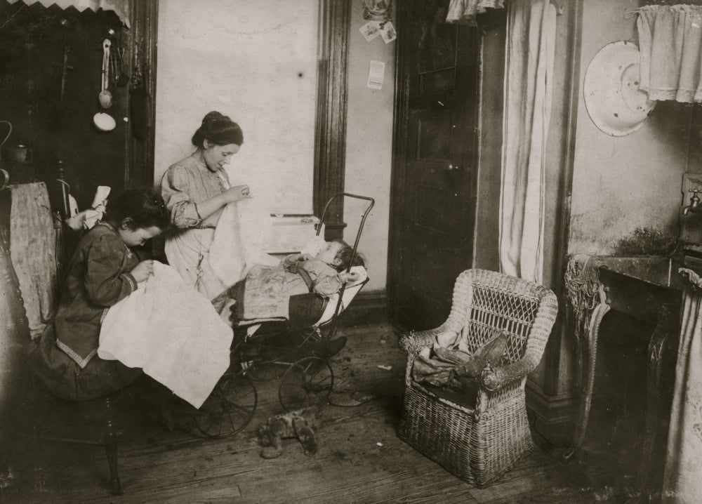 309 W. 146th Street poster print showcasing a mother and daughter embroidering.