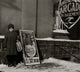 Morris Levine Poster Print - 212 Park Street featuring a young paper seller.