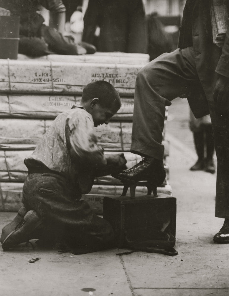 Bowery Bootblack Poster Print showcasing vintage urban charm.