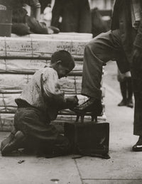 Bowery Bootblack Poster Print showcasing vintage urban charm.