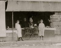 Young Market Vendors poster print featuring children at a vegetable stand.