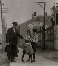 The Boy with Bags Turk Poster Print showcasing a young boy dreaming of adventure in Texas.