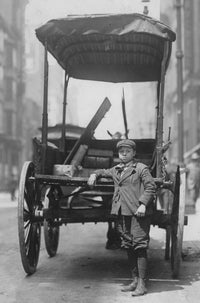 Boys Working as Assistants on Express Wagons Poster Print
