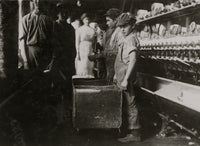 Young Doffers in Elk Cotton Mills Poster Print showing historical children in cotton mills.