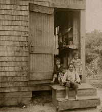 Four Children Alone in a Deserted Settlement Poster Print