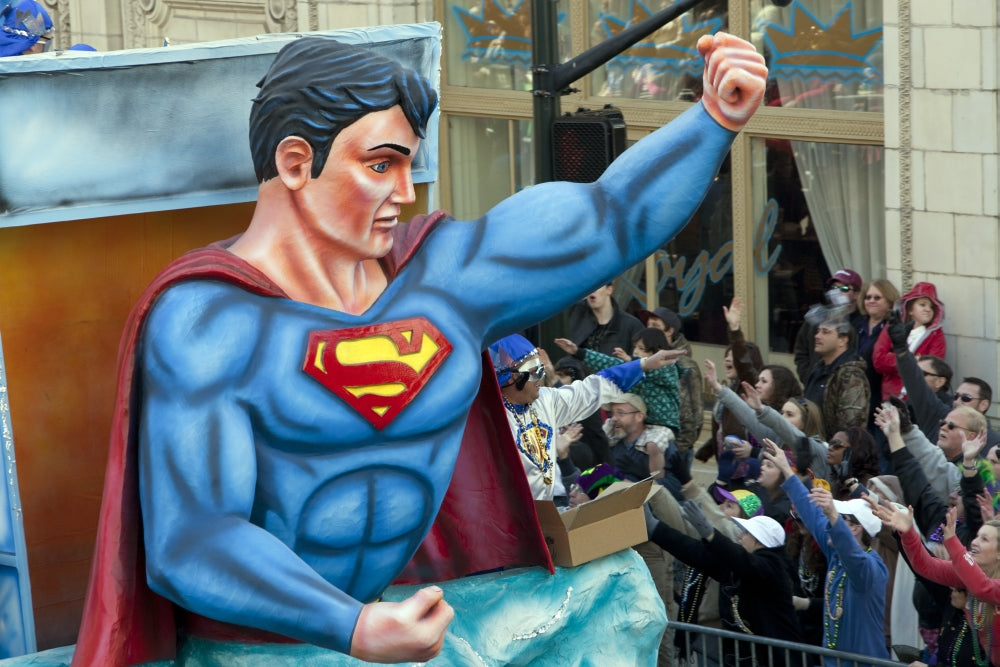 Superman Float for Mardi Gras Poster Print by Carol Highsmith