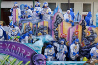Revelers over a skyline float for Mardi Gras poster print by Carol Highsmith.