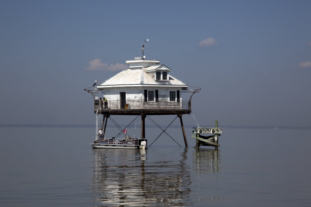 Middle Bay Lighthouse Poster Print showcasing Mobile Bay, Alabama.
