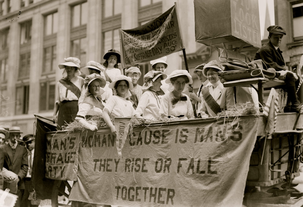 Suffrage Hay Wagon Poster Print representing women's rights and empowerment.