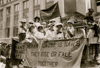 Suffrage Hay Wagon Poster Print representing women's rights and empowerment.