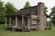 Historic log cabin stage coach stop in Tuscumbia Alabama poster print.