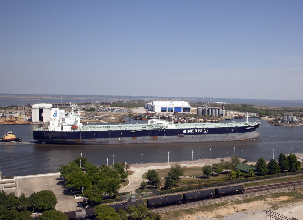 Oil Tanker Minera in Mobile Bay Poster Print showcasing maritime beauty.