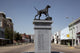 Life-size bronze statue of an English pointer poster print.