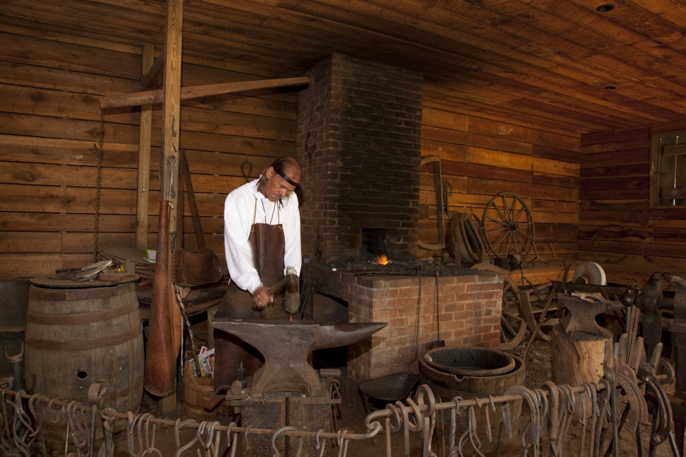 Constitution Village Blacksmithing Poster Print showcasing Huntsville, Alabama