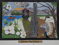 Mural at Cherokee High School Poster Print depicting a vibrant mural.