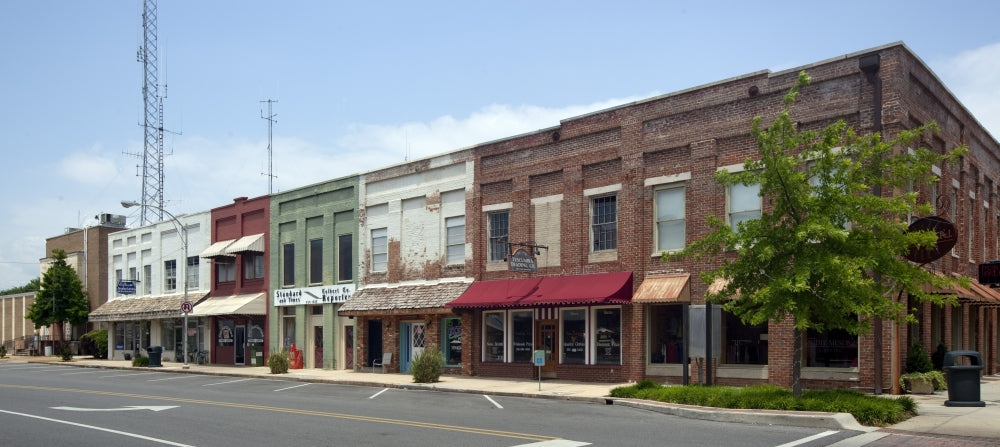 Downtown Tuscumbia Poster Print showcasing scenic artwork.