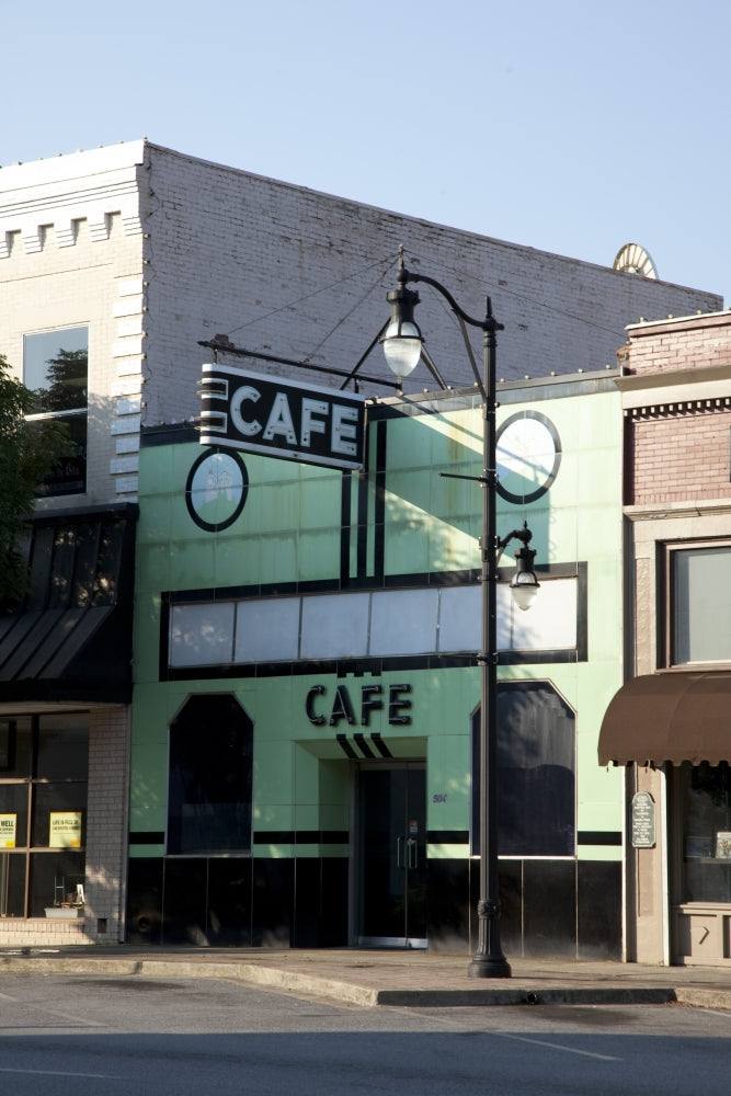 Café in Downtown Gadsden Poster Print showcasing urban charm