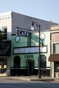 Café in Downtown Gadsden Poster Print showcasing urban charm