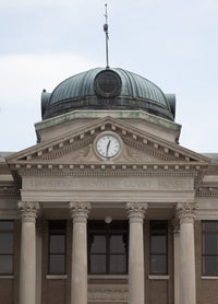 Athens Courthouse Poster Print showcasing intricate architectural details.