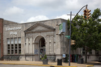 Limestone Drug Building Poster Print showcasing historic architecture.