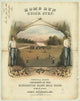 Home Run Quick Step vintage sheet music cover poster print featuring baseball players and spectators.
