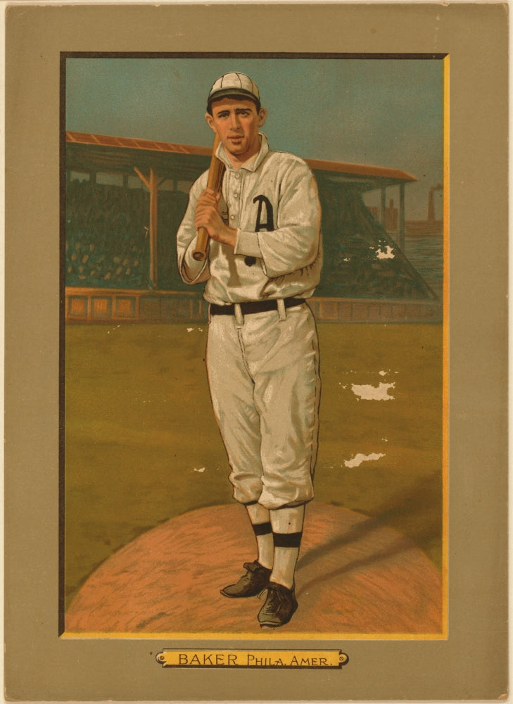 Frank Baker Philadelphia Athletics Poster Print showcasing vintage baseball art