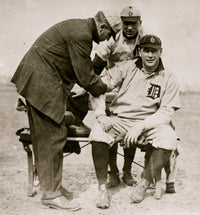 Trainer Harry Tuthill treating Ed Summers baseball poster print