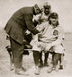Trainer Harry Tuthill treating Ed Summers baseball poster print