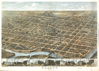 Dayton, Ohio 1870 Vintage Poster Print showcasing historical architecture