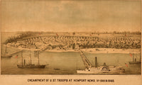 Encampment of US Federal Troops at Newport News 1861 Poster Print