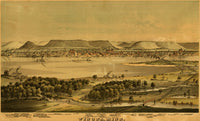 Vintage Winona, Minnesota 1874 Poster Print showcasing historical charm