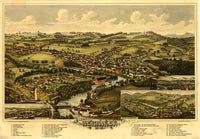 Henniker, New Hampshire 1889 Vintage Poster Print