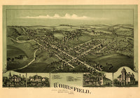 Woodsfield, Ohio 1899 vintage poster print showcasing historical architecture.