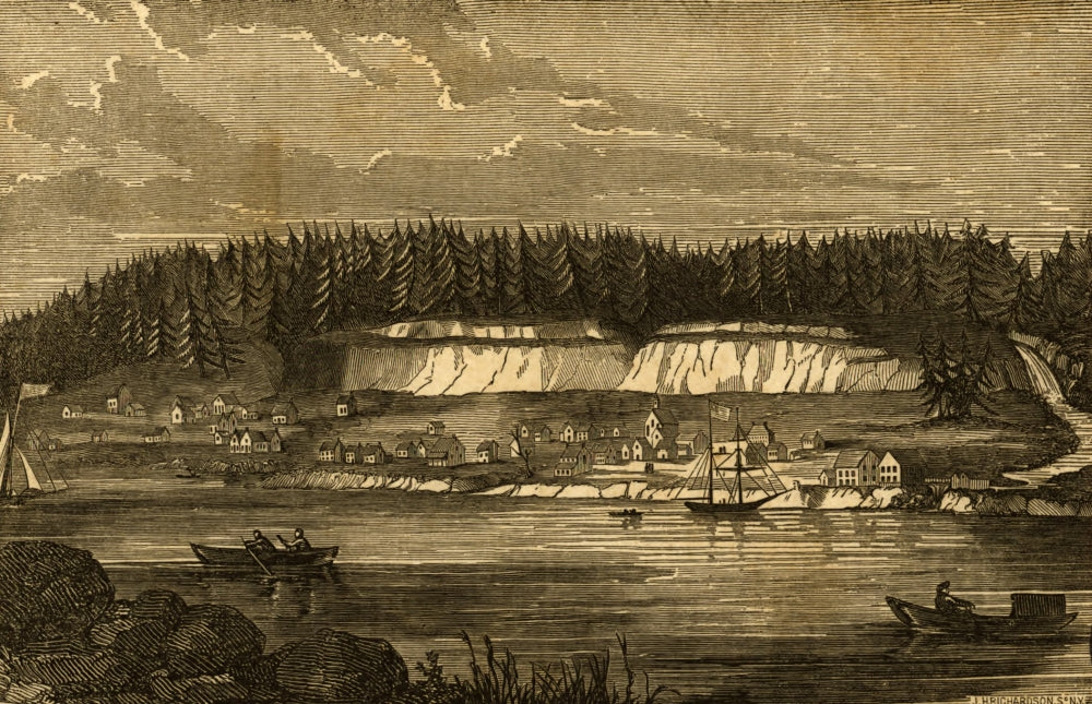 Oregon City, Oregon 1850 Poster Print showcasing historic architecture