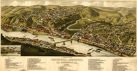Bridgeport, Pennsylvania 1883 Poster Print showcasing historic architecture.