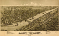 Elizabeth and West Poster Print - Allegheny County, Pennsylvania 1897
