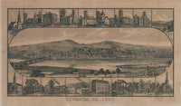 Towanda, Pennsylvania 1880 Historical Poster Print
