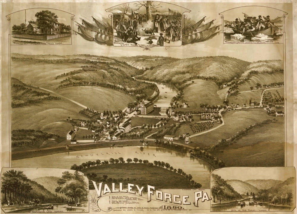 Valley Forge Pennsylvania 1890 Poster Print showcasing American history.