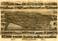 Bristol, Rhode Island 1891 Poster Print showcasing vintage charm.