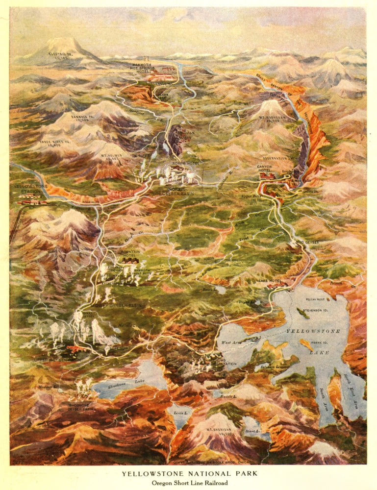 Yellowstone National Park scenic landscape poster print