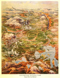 Yellowstone National Park scenic landscape poster print