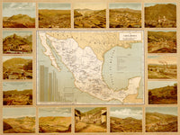 Mineralogical Map of Mexico Poster Print showcasing geological diversity.