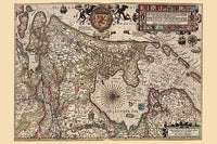 Holland & the Zuider Zee vintage art print by Pieter Van der Keere, featuring a serene Dutch landscape.