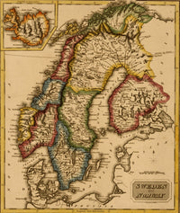 Sweden & Norway 1817 Historical Map Poster Print