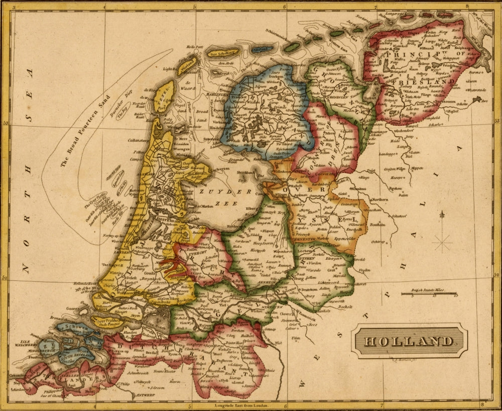 Holland or Netherlands 1817 Poster Print showcasing Dutch landscape.